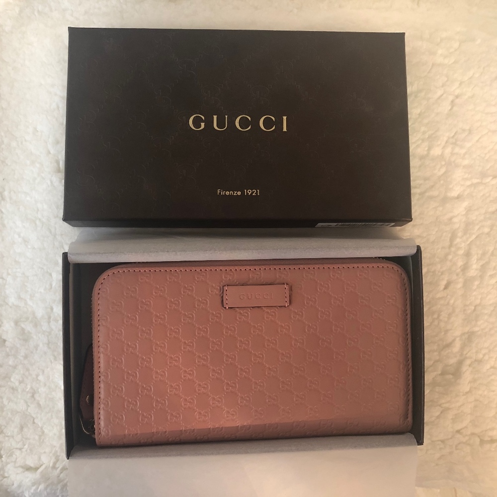 Gucci Pink Microguccissima Leather Wallet BNWT
